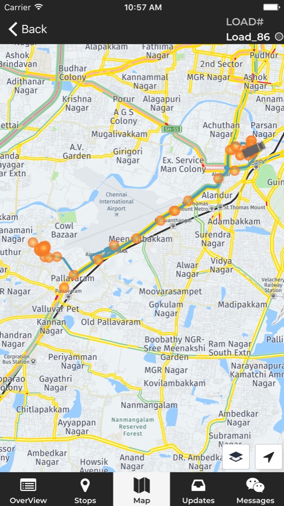 FourKites — live tracking map with route and stops